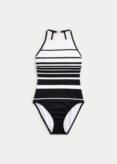 One-Piece Ralph Lauren Mujer Negros / Blancos - Striped High-Neck - MJBYO4798